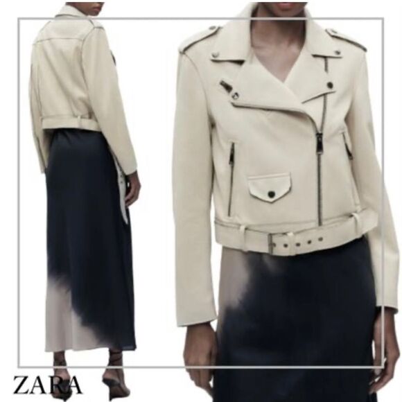 Zara Moto Faux Suede Moto Jacket - Picture 5 of 16